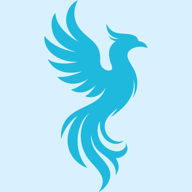 Visuel Phoenix bleu pour l’article de bienvenue du blog