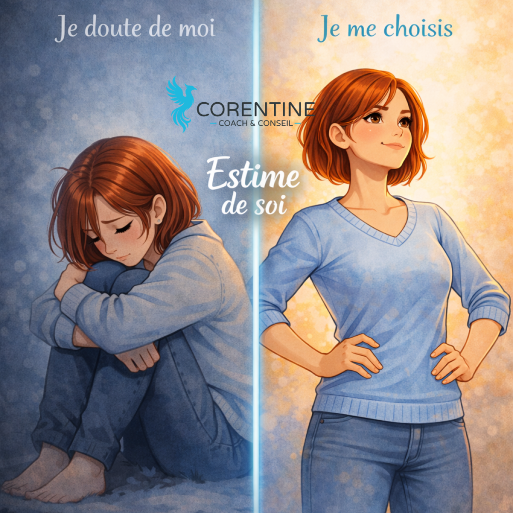 femme qui passe du doute à une estime de soi haute et stable
